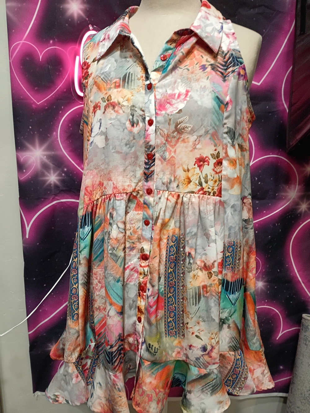 Tolani Multicolor Floral Print Lightweight Dress